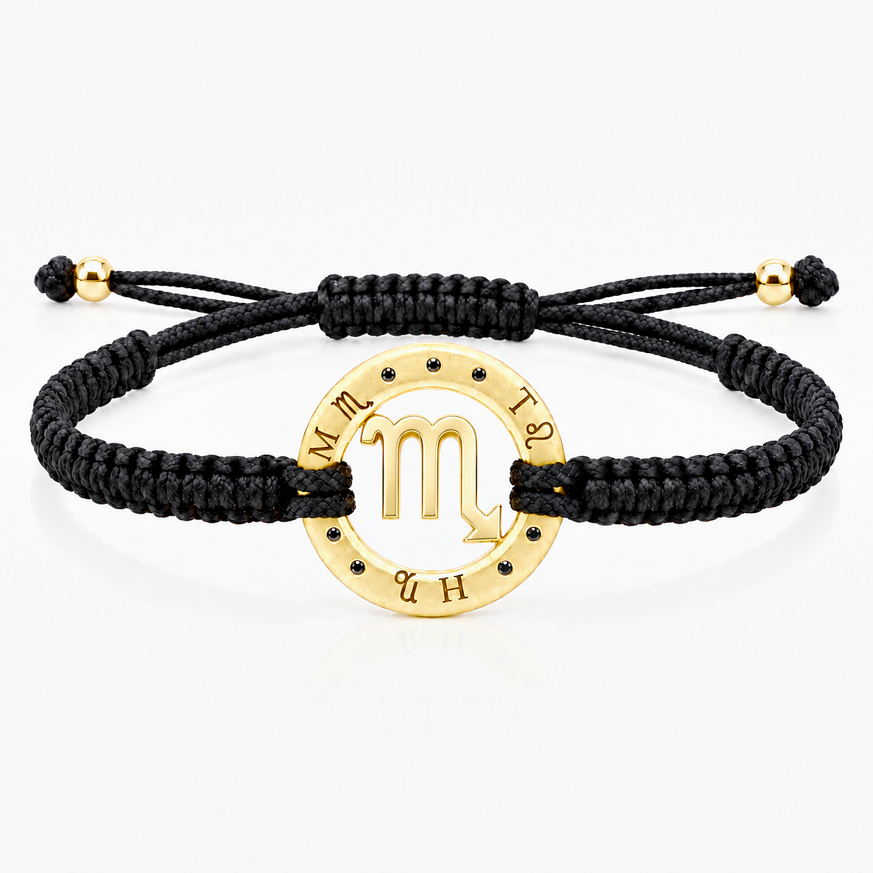 Náramek Zodiak Štír - žluté zlato, černý diamant