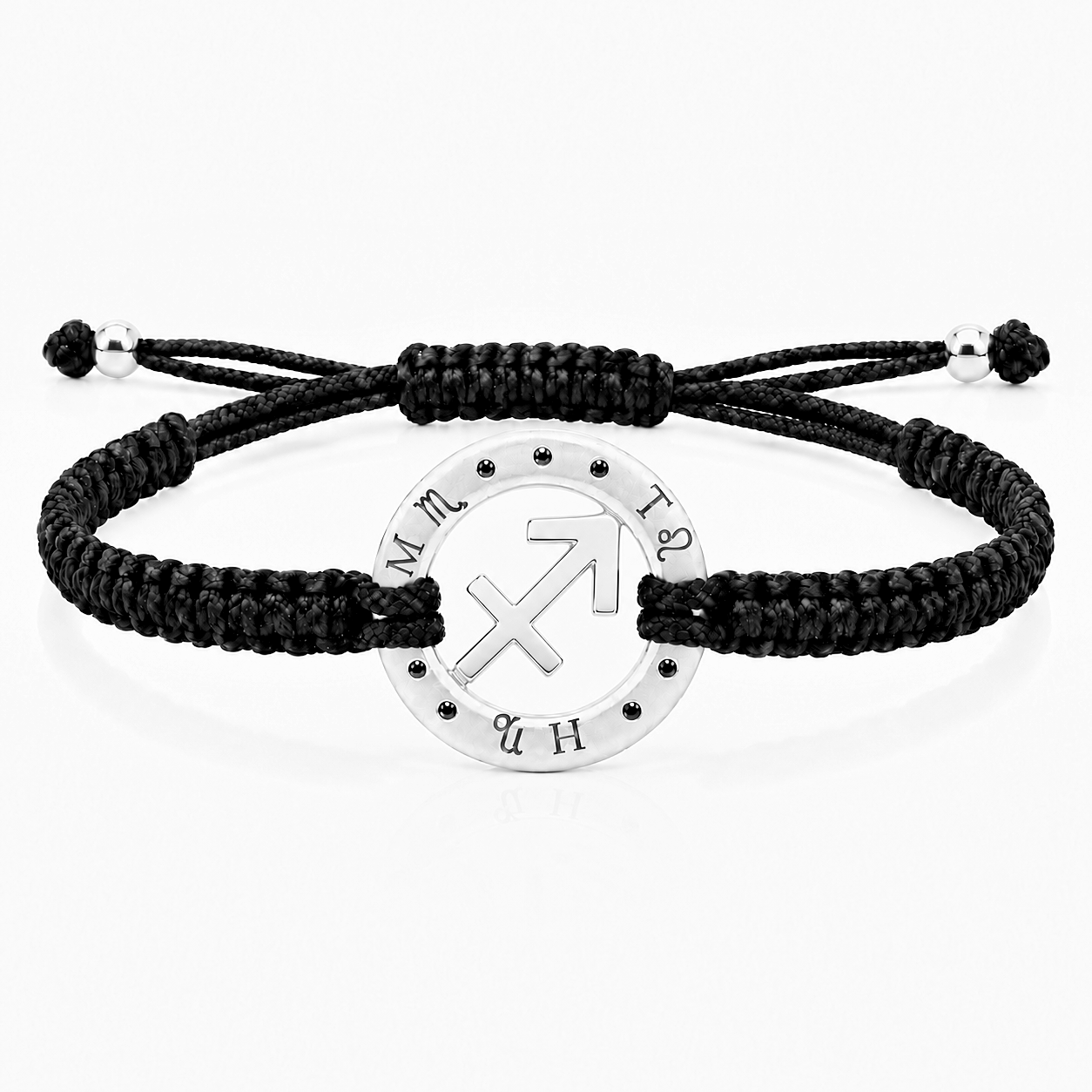 Náramek Zodiak Střelec - bílé zlato, černý diamant