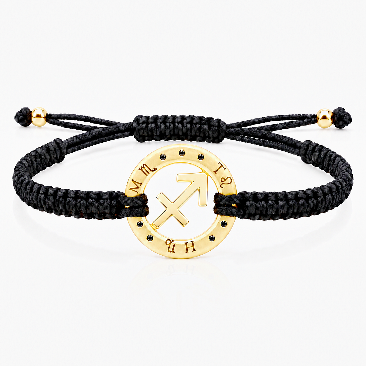 Náramek Zodiak Střelec - žluté zlato, černý diamant