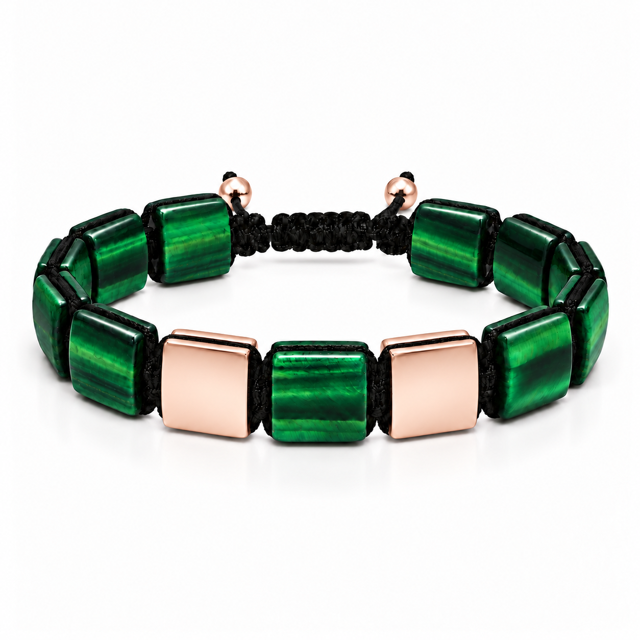 Náramek Green Tiger Eye II - růžové zlato